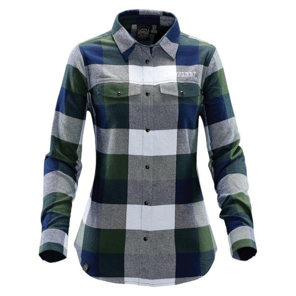 Ladies Logan Snap Front Plaid Shirt - Image 6