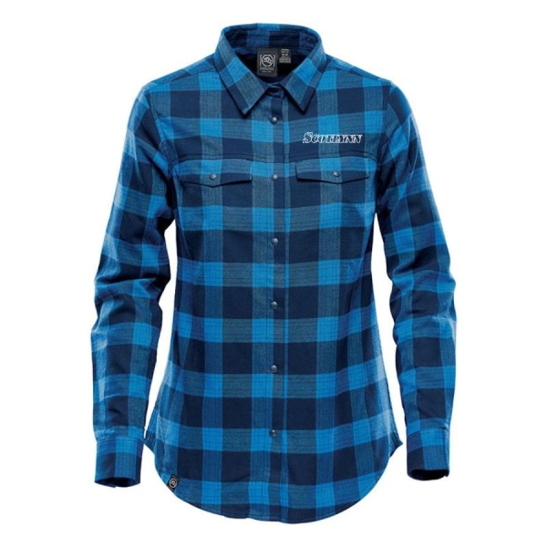 Ladies Logan Snap Front Plaid Shirt