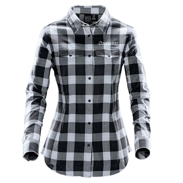 Ladies Logan Snap Front Plaid Shirt - Image 4